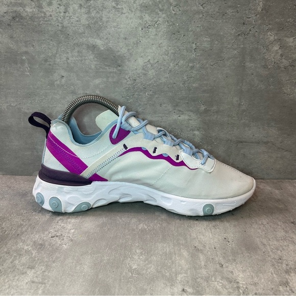 Nike React Element 55 Running Shoes BQ2728-008 Womens sz 8 - blue/white - Picture 3 of 6